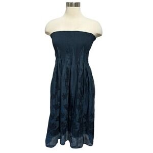 Lapis Anthropologie Strapless Dress Skirt Womens OS Boho Festival Indigo Resort